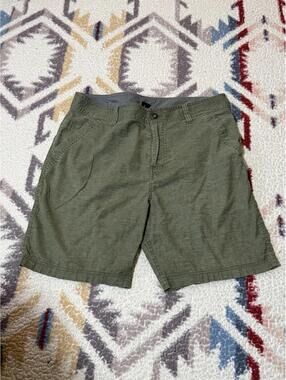 Prana Mens Hemp Blend Stretch Shorts - Breathe - 35 X 8” Hiking Golf Green Nice